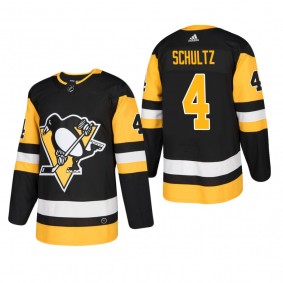 Men's Pittsburgh Penguins Justin Schultz #4 Home Black Authentic Player Cheap Jersey