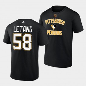 Kris Letang Reverse Retro 2.0 Pittsburgh Penguins 2022-23 Black T-Shirt Wheelhouse