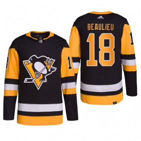2022 Pittsburgh Penguins Nathan Beaulieu Home Jersey Black Primegreen Authentic Pro Uniform
