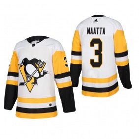 Men's Pittsburgh Penguins Olli Maatta #3 Away White Away Authentic Player Cheap Jersey