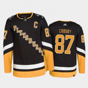 2021-22 Pittsburgh Penguins Sidney Crosby Third Jersey Black Primegreen Authentic Uniform