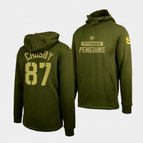 Pittsburgh Penguins Sidney Crosby Thrive Olive Levelwear Hoodie Pullover