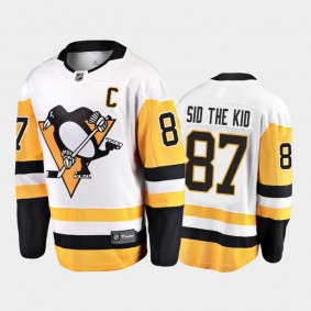 Pittsburgh Penguins Sidney Crosby #87 Nickname White Away Breakaway Sid the Kid Jersey