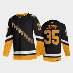 2021-22 Pittsburgh Penguins Tristan Jarry Third Jersey Black Primegreen Authentic Uniform
