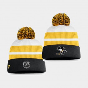 Pittsburgh Penguins 2021 Special Edition White Throwback Pom Cuffed Knit Hat