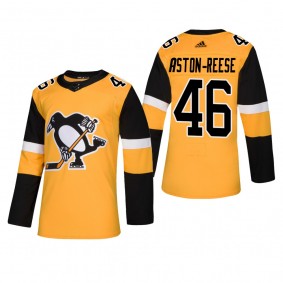 Men's Pittsburgh Penguins Zach Aston-Reese #46 2019 Alternate Reasonable Authentic Jersey - Gold
