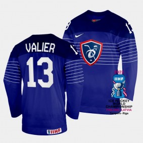 France 2023 IIHF World Championship Peter Valier #13 Blue Jersey Away