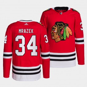 Chicago Blackhawks Primegreen Authentic Petr Mrazek #34 Red Jersey Home