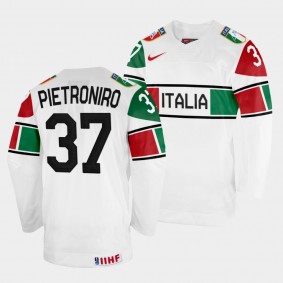 Italy 2022 IIHF World Championship Phil Pietroniro #37 White Jersey Home