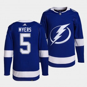Tampa Bay Lightning Primegreen Authentic Philippe Myers #5 Blue Jersey Home
