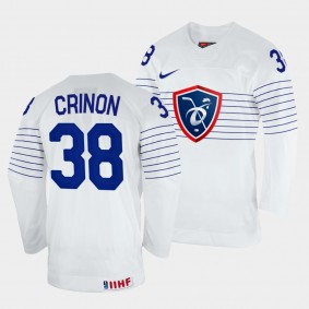 France 2022 IIHF World Championship Pierre Crinon #38 White Jersey Home