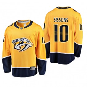 Men's Nashville Predators Colton Sissons #10 Home Gold Breakaway Player Cheap Jersey