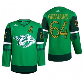 Mikael Granlund Nashville Predators St. Patricks Day Jersey Green #64 Warm-Up