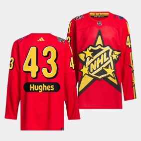 2024 NHL All-Star Game Vancouver Canucks Quinn Hughes #43 Red drew house Jersey