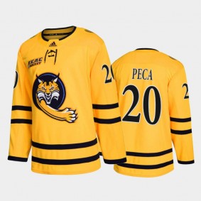 Quinnipiac Bobcats Matthew Peca #20 College Hockey Gold Alumni Jersey