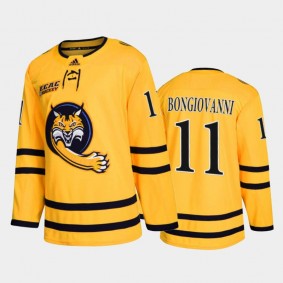Quinnipiac Bobcats Wyatt Bongiovanni #11 College Hockey Gold Alternate Jersey 2022