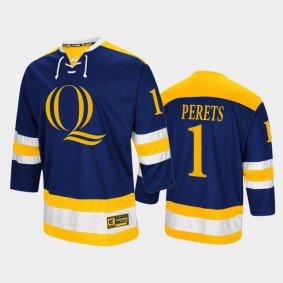 Yaniv Perets #1 Quinnipiac Bobcats 2022 College Hockey Navy Jersey