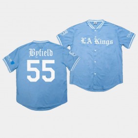 Quinton Byfield Los Angeles Kings 2023 Dodgers Night Blue Jersey #55 Baseball