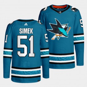 San Jose Sharks 2022-23 Home Radim Simek #51 Teal Jersey Primegreen Authentic