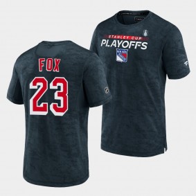 Adam Fox New York Rangers 2022 Stanley Cup Playoffs Authentic Pro Charcoal T-Shirt