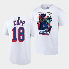 Andrew Copp New York Rangers 2022 Metropolitan Division Champs White Mascot T-Shirt