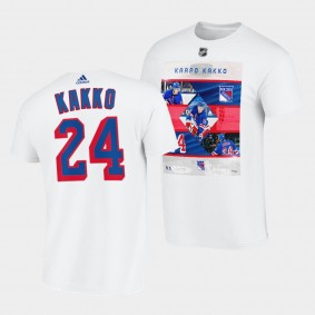 New York Rangers Kaapo Kakko Player photo Stars HighligHihts T-Shirt #24 White