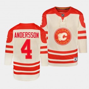 Rasmus Andersson Calgary Flames Youth Jersey 2023 NHL Heritage Classic Cream Premier Player Jersey
