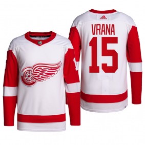 2022 Detroit Red Wings Jakub Vrana Away Jersey White Primegreen Authentic Pro Uniform