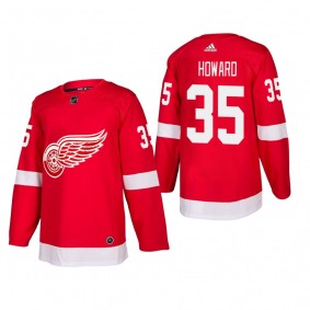 Men's Detroit Red Wings Jimmy Howard #35 Home Red Authentic Player Cheap Jersey