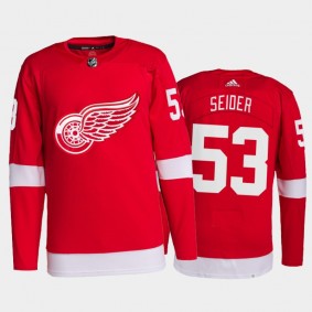 2021-22 Detroit Red Wings Moritz Seider Pro Authentic Jersey Red Home Uniform