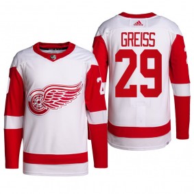 2022 Detroit Red Wings Thomas Greiss Away Jersey White Primegreen Authentic Pro Uniform