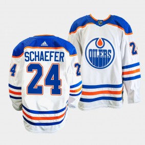 Edmonton Oilers 2022-23 Primegreen Authentic Reid Schaefer #24 White Jersey Away