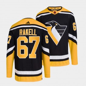Rickard Rakell Pittsburgh Penguins 2022 Reverse Retro 2.0 Black #67 Authentic Primegreen Jersey Men's