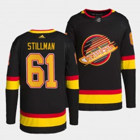 Riley Stillman #61 Vancouver Canucks 2022-23 Authentic Pro Black Jersey Retro