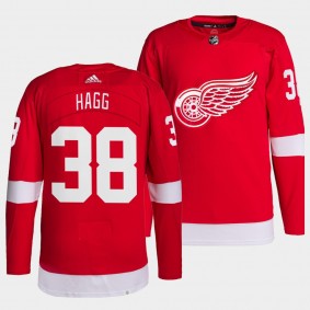 Detroit Red Wings Primegreen Authentic Robert Hagg #38 Red Jersey Home