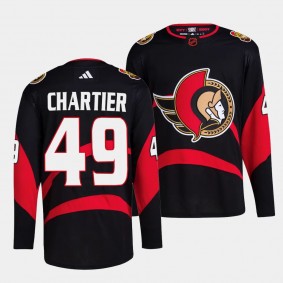 Ottawa Senators Primegreen Rourke Chartier #49 Black Jersey Reverse Retro 2.0