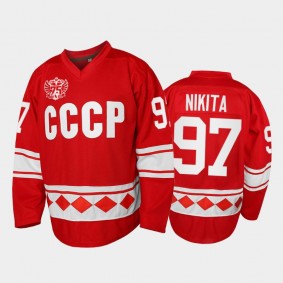 Russia Hockey Throwback USSR Gusev Nikita Red Jersey 75th Anniversary