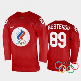 Russia Hockey Nikita Nesterov 2022 Winter Olympics Red #89 Jersey Home