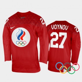 Russia Hockey Slava Voynov 2022 Winter Olympics Red #27 Jersey Home