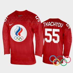 Russia Hockey Vladimir Tkachyov 2022 Winter Olympics Red #55 Jersey Home