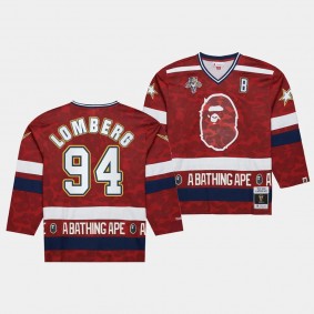 Florida Panthers NHL BAPE Mitchell Ness Ryan Lomberg Red #94 Camo Jersey