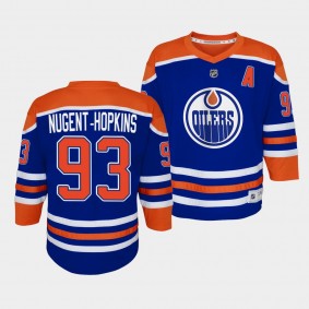 Ryan Nugent-Hopkins Edmonton Oilers Youth Jersey 2022-23 Home Royal Replica Player Jersey