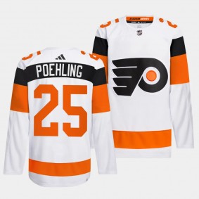 2024 NHL Stadium Series Philadelphia Flyers Ryan Poehling #25 White Authentic Pro Jersey