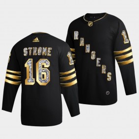 New York Rangers Ryan Strome 2022 Stanley Cup Playoffs #16 Black Jersey Diamond Edition