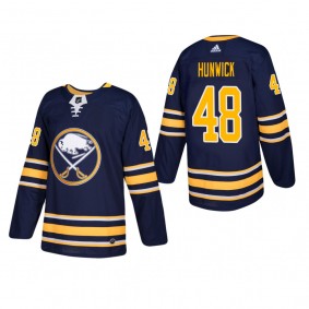 Men's Buffalo Sabres Matt Hunwick #48 Home Navy Authentic Player Cheap Jersey
