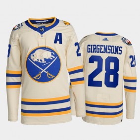 Buffalo Sabres 2022 Heritage Classic Jersey Zemgus Girgensons White #28 Primegreen Authentic Uniform