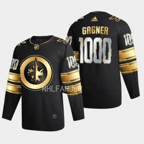 Sam Gagner Winnipeg Jets Mr.1000 #89 Black Golden Authentic Jersey