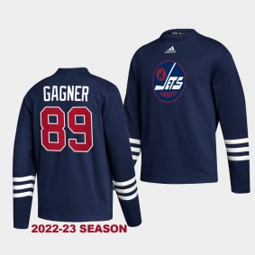 Winnipeg Jets Sam Gagner Vintage Hockey #89 Navy Recycled polyester Sweatshirt