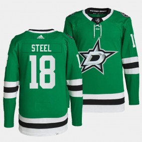 Stars Sam Steel Home Men Green #18 Jersey Authentic Pro