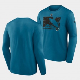 San Jose Sharks T-Shirt Authentic Pro Core Collection Secondary Teal